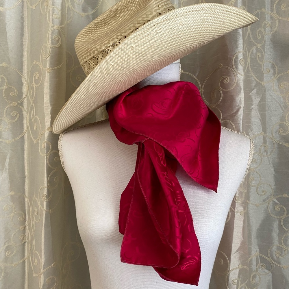 Wild Rag - Satin Scarf Wrap - 44x44 - Raspberry Red - Burgandy
